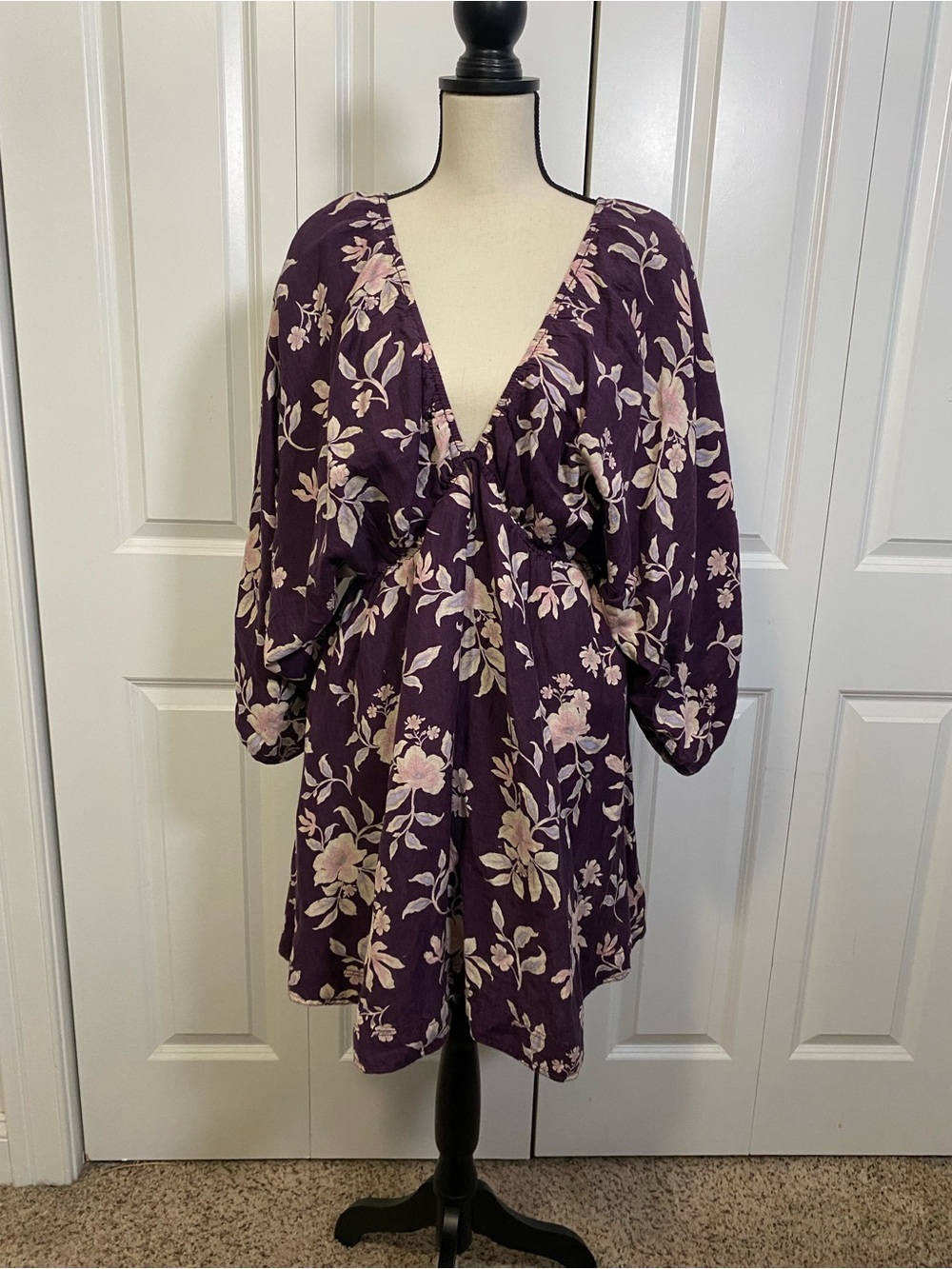 Free People Portia Printed Linen Blend Mini Dress